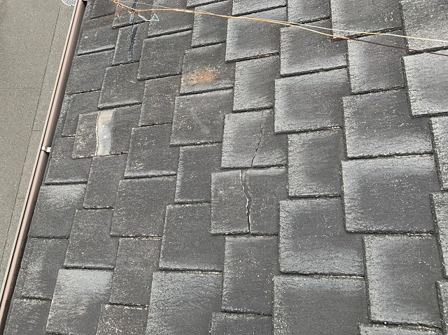 スレート屋根割れ